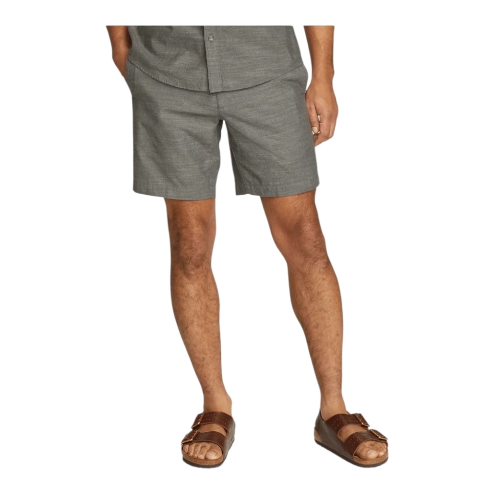 Eddie Bauer Mens Gray Camano 2.0 Cotton Chambray Chino Style Shorts Size 32
